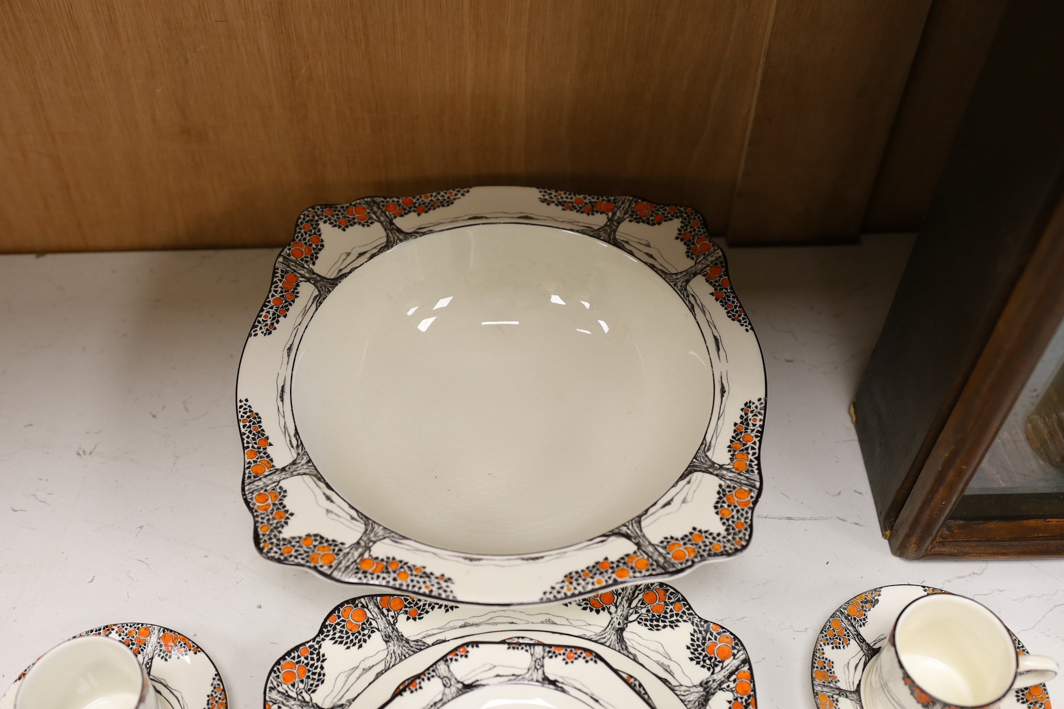 A Crown Ducal part tea and coffee set of orange tree pattern